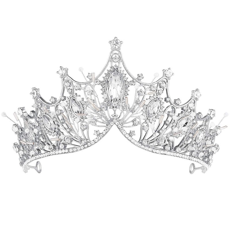 CROWN GUIDE Queen Crowns for Women, Pearl Crystal Crown Pageant Wedding Tiaras for Bride Costume with Gemstones - Image 1